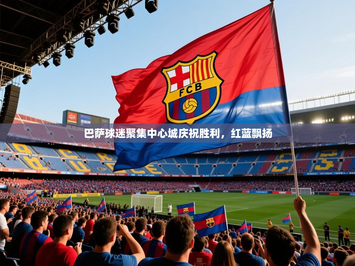 巴萨球迷聚集中心城庆祝胜利，红蓝飘扬  第2张